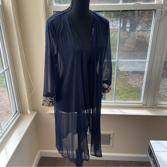 R&M Richards Navy Cover up Dressy Size 16 - Picture 5 of 7
